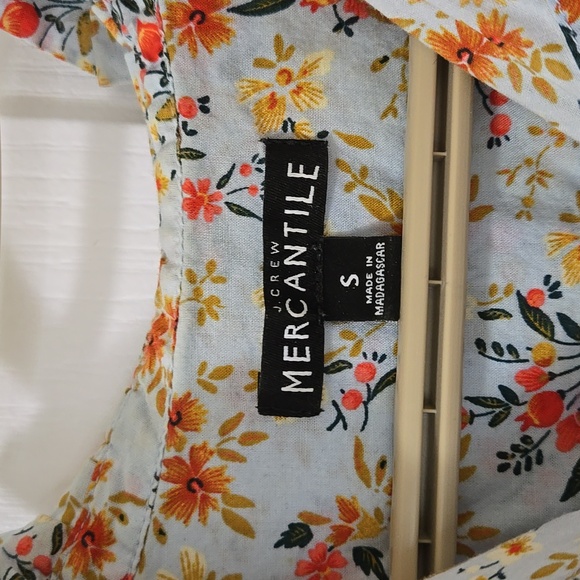 J Crew Mercantile Floral Ruffled long sleeve dress shirt size small - Picture 6 of 6